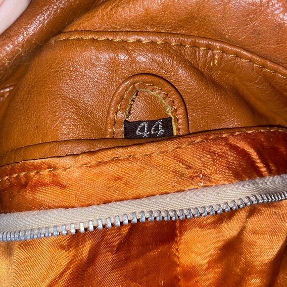 MENS VINTAGE BROWN LEATHER TRENCH COAT GREAT COND - Picture 5 of 13